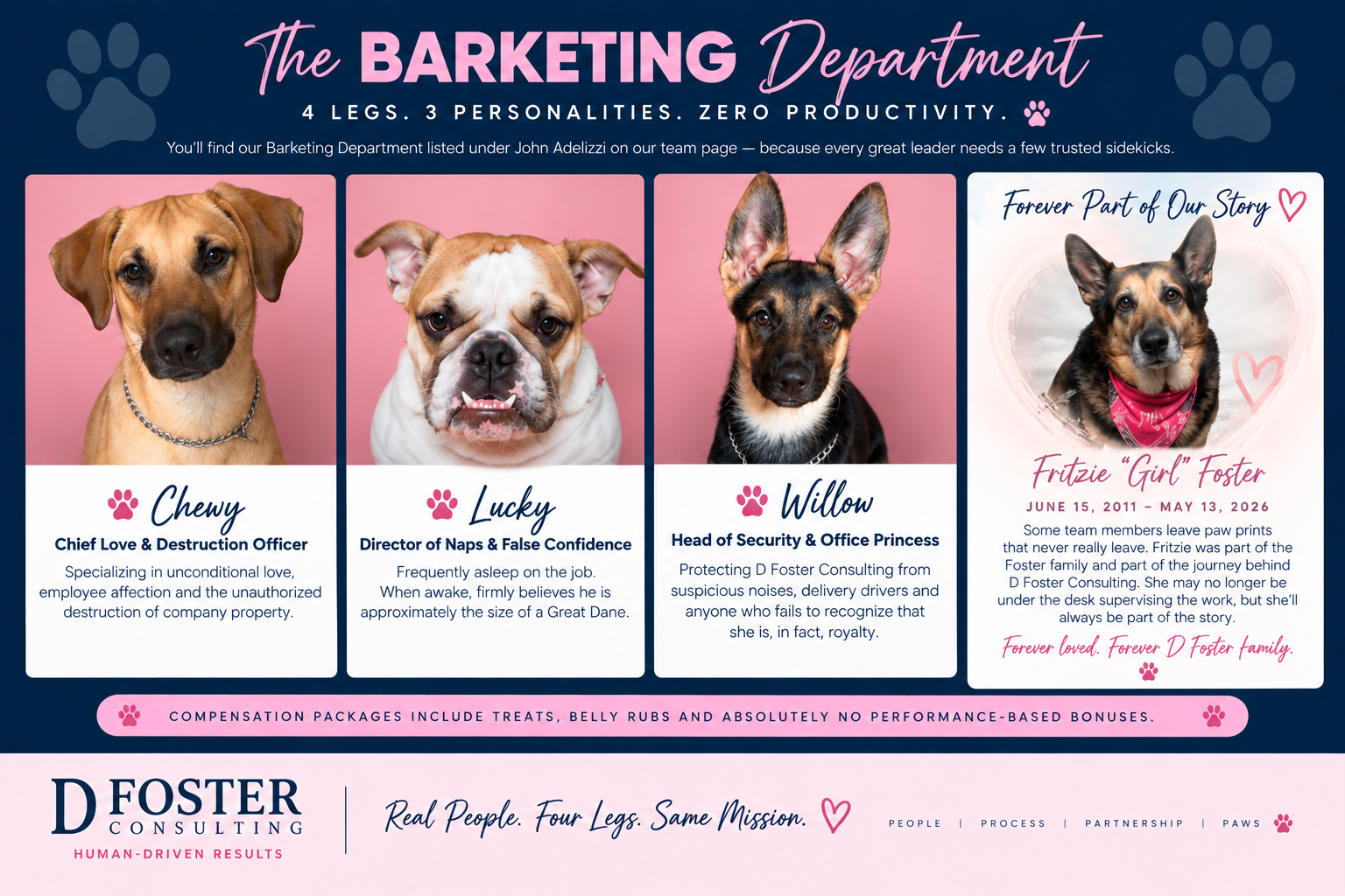 D Foster Consulting Barketing Department — final approved team graphic