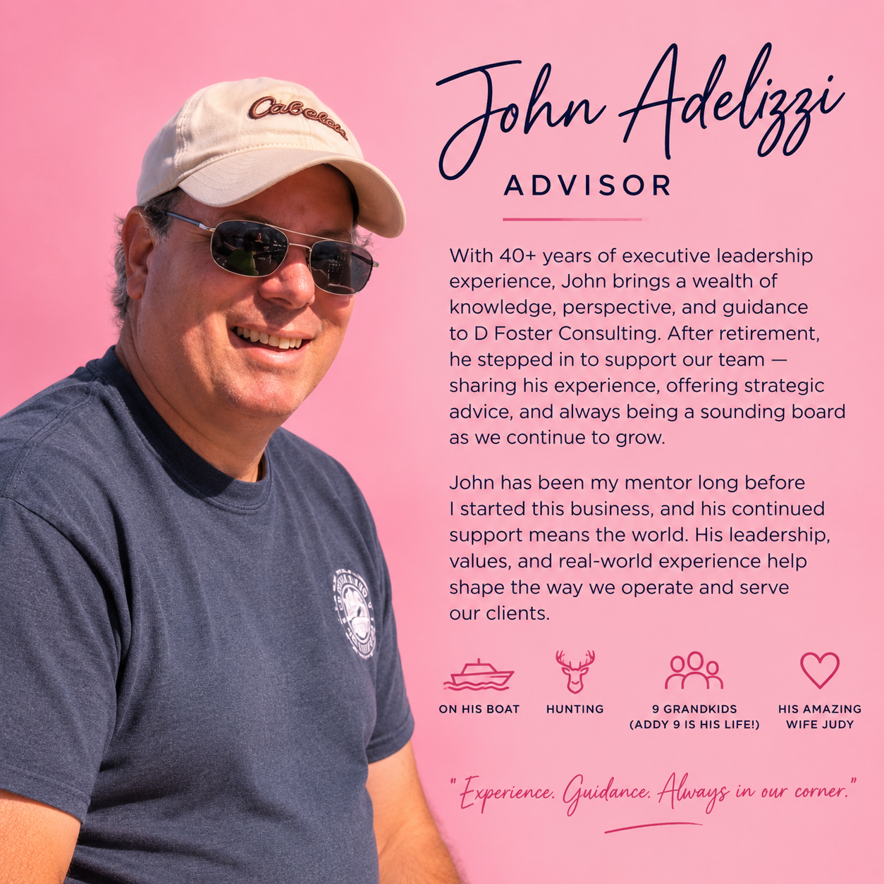 John Adelizzi, Mentor to D Foster Consulting — original approved photograph