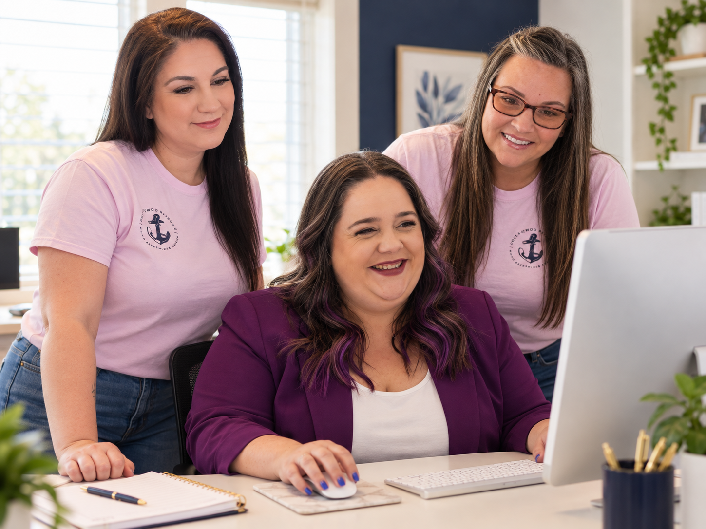 Fallon, Katelyn & April at work, D Foster Consulting